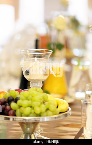 Table set for event party or wedding reception Stock Photo