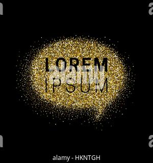 Gold glitter speak bubble Stock Vector