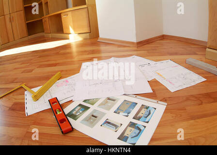 Spatial planning in new build house Stock Photo