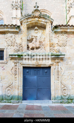 SALAMANCA, SPAIN, APRIL - 17, 2016: The baroque-renaissance north portal of church Iglesia de Sancti Spiritus. Stock Photo