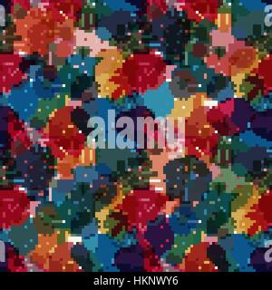 Seamless Hawaiian pattern classic flat style. retro flowers of hibiscus. Vector illustration Stock Vector