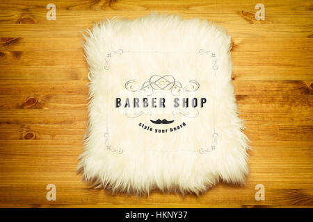 fur carpet on wood floor Stock Photo
