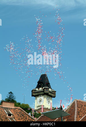 Uhrturm in Graz, Styria Stock Photo