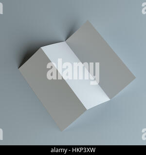 Tri-fold Brochure Leaflet Zigzag Folded Stock Photo