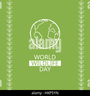World Wildlife Day. design element. Suitable for souvenir magnet, sticker, poster, banner Stock Photo