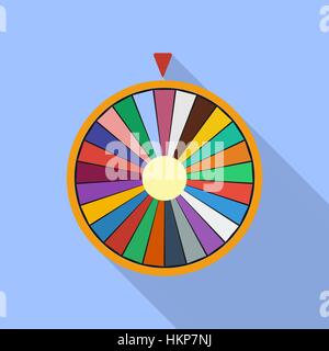 Wheel of Fortune luck flat icon Stock Vector