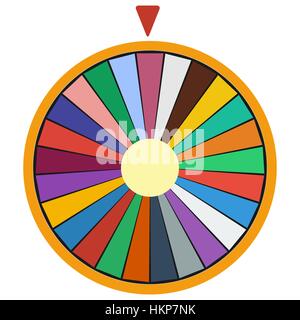 Wheel of Fortune luck flat icon Stock Vector