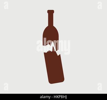 Broken bottle icon Stock Vector