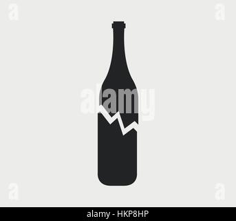 Broken bottle icon Stock Vector