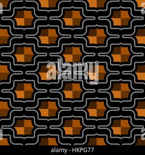 Contemporary octagonal shield / rivet shape in hexagonal arrangement pattern - seamless editable repeating vector background wallpaper Stock Vector