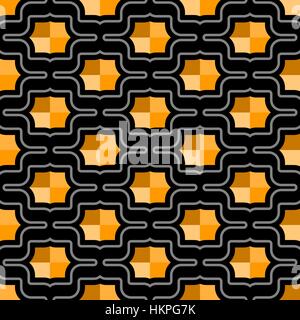 Contemporary octagonal shield / rivet shape in hexagonal arrangement pattern - seamless editable repeating vector background wallpaper Stock Vector