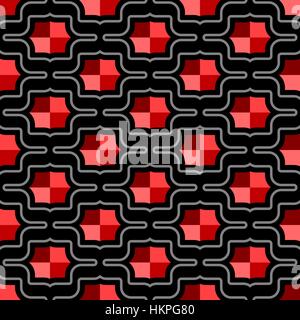 Contemporary octagonal shield / rivet shape in hexagonal arrangement pattern - seamless editable repeating vector background wallpaper Stock Vector