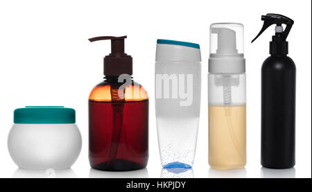 a tubes of cosmetics isolated on white background Stock Photo