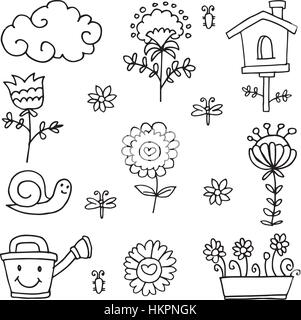 Vector art of spring theme doodles Stock Vector Image & Art - Alamy