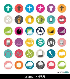 Application Web Icons Set. Vector illustration. Stock Vector