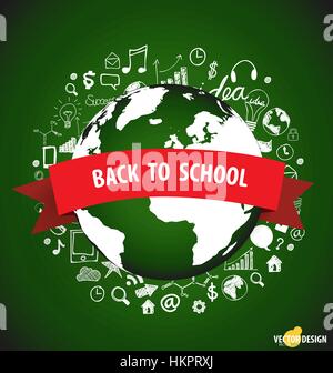 Welcome back to school, vector illustration. Stock Vector