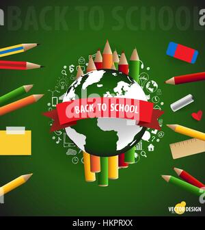Welcome back to school, vector illustration. Stock Vector