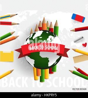Welcome back to school, vector illustration. Stock Vector