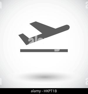 Arrival. Single flat icon on white background. Vector illustration. Stock Vector