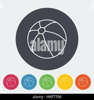 Beach ball icon. Thin line flat vector related icon for web and mobile applications. It can be used as - logo, pictogram, icon, infographic element. V Stock Vector