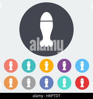 Bomb. Single flat icon on the circle. Vector illustration. Stock Vector