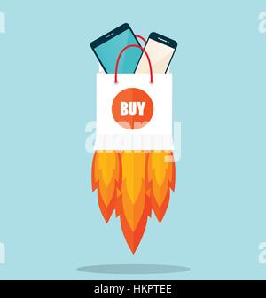 Business concept. Online shopping. Infographics background E-commerce. Stock Vector