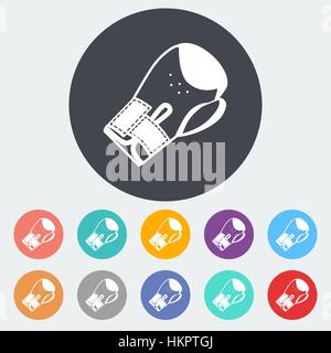 Boxing gloves. Single flat icon on the circle. Vector illustration. Stock Vector