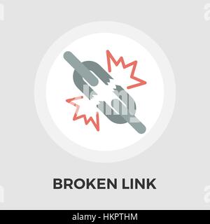 Broken connection icon vector. Flat icon isolated on the white background. Editable EPS file. Vector illustration. Stock Vector