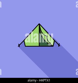 Tent icon. Flat vector related icon with long shadow for web and mobile applications. It can be used as - logo, pictogram, icon, infographic element.  Stock Vector