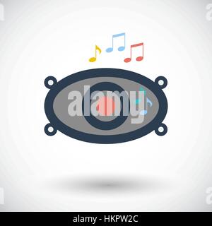 Car speaker. Single flat icon on white background. Vector illustration. Stock Vector