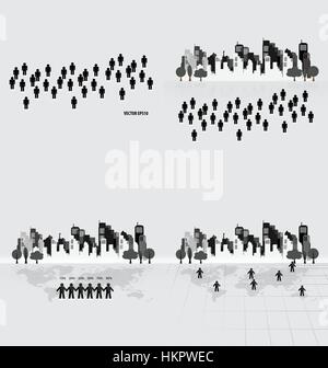 Social Network concept : People cut out of paper, vector illustration. Stock Vector