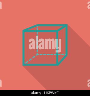 Geometric cube icon. Flat vector related icon with long shadow for web and mobile applications. It can be used as - logo, pictogram, icon, infographic Stock Vector