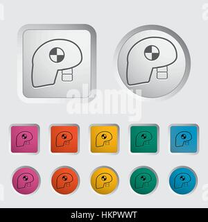 Icon dummy's head for crash test. Vector illustration. Stock Vector