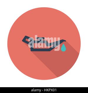 Engine oil. Single flat color icon. Vector illustration. Stock Vector