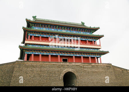 Zhengyangmen Gate, located at the south of Tiananmen Square in Beijing, China Stock Photo