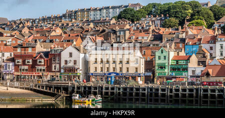Fishing Harbour of Scarborough. Scarborough is a town on the North Sea coast of North Yorkshire, England Stock Photo