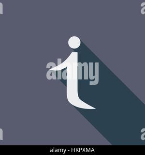 Info icon. Flat vector related icon with long shadow for web and mobile applications. It can be used as - logo, pictogram, icon, infographic element.  Stock Vector