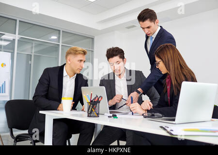 Business team in working. Businesspeople talking  a modern offic Stock Photo