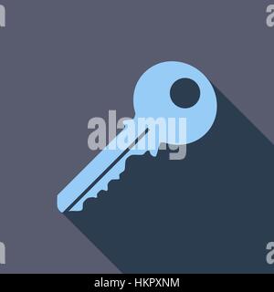 Key icon. Flat vector related icon with long shadow for web and mobile applications. It can be used as - logo, pictogram, icon, infographic element. V Stock Vector