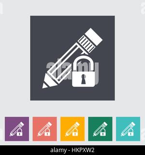 Lock for editing single flat icon. Vector illustration. Stock Vector
