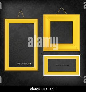 The modern frames on the dark wallpaper, vector illustration. Stock Vector