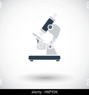 Microscope. Single flat icon on white background. Vector illustration. Stock Vector