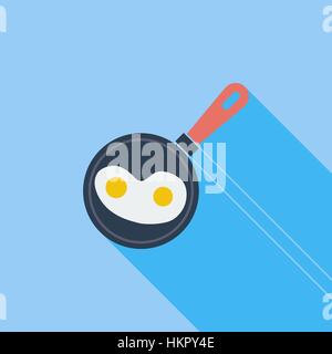 Scrambled eggs icon. Flat vector related icon with long shadow for web and mobile applications. It can be used as - logo, pictogram, icon, infographic Stock Vector