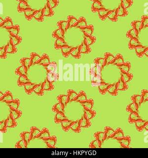Cooked Red Shrimps Seamless Pattern Stock Vector