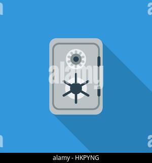 Safe icon. Flat vector related icon with long shadow for web and mobile applications. It can be used as - logo, pictogram, icon, infographic element.  Stock Vector