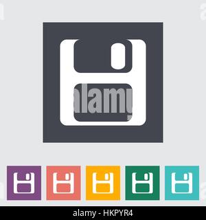 Magnetic floppy disc flat icon. Vector illustration. Stock Vector