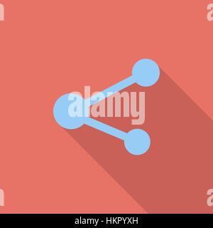 Share icon. Flat vector related icon with long shadow for web and mobile applications. It can be used as - logo, pictogram, icon, infographic element. Stock Vector