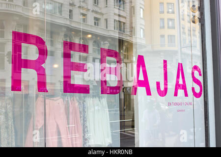 Sale sign in the window of a Zara store in Hudson Yards in New