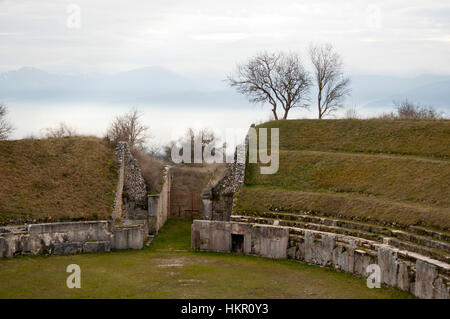 ALBA FUCENS, Abruzzo, Italy: A detail of an ancient Roman Amphitheater dating the first half of the first century AD. Stock Photo
