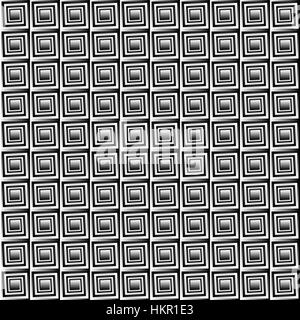 Seamless geometric texture. Vector art. Square spiral. Optical illusion Stock Vector